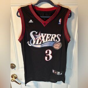 Authentic Adidas Allen Iverson Philadelphia 76ers Jersey Size Medium Black NBA